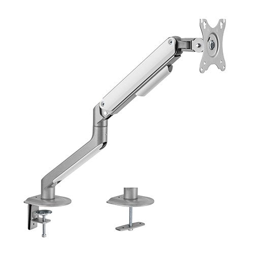 Brateck Single Monitor Economical Spring-Assisted Monitor Arm Fit Most 17'-32' Monitors, Up to 9kg per screen VESA 75x75/100x100 Matte Grey (LS)