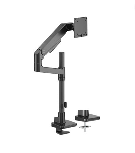 Brateck LDT81-C012P-B NOTEWORTHY POLE-MOUNTED HEAVY-DUTY GAS SPRING MONITOR ARM For most 17'~49' Monitors, Fine Texture Black (LS)