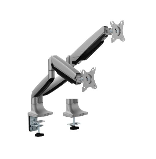 Brateck LDT82-C024 DUAL SCREEN HEAVY-DUTY GAS SPRING MONITOR ARM For most 17'~35' Monitors, Matte Silver (LS)