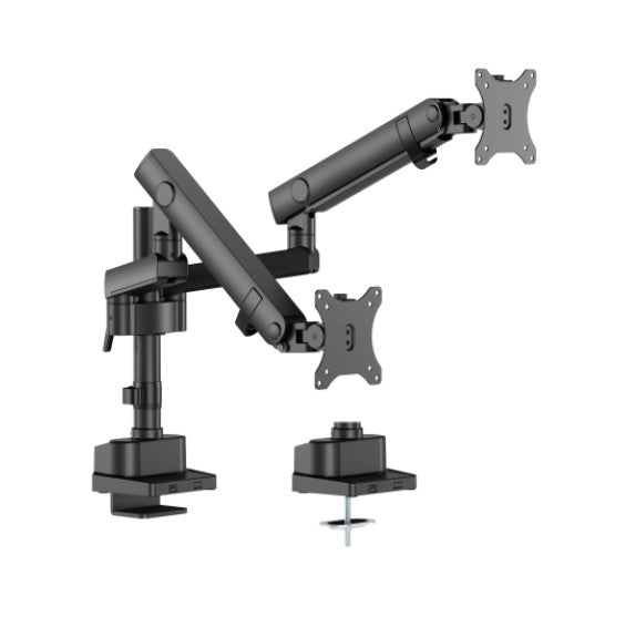 Brateck LDT84-C024P-B DUAL SCREEN POLE-MOUNTED HEAVY-DUTY MECHANICAL SPRING MONITOR ARM BLACK (LS)