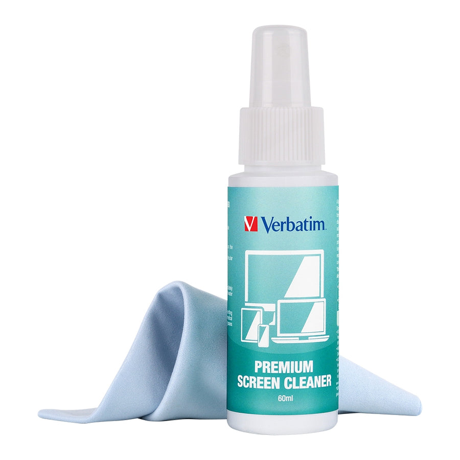 Verbatim Premium Screen  Cleaning Kit - 60ml. Laptop, Phone, Tablet, Monitors, Screens, Glass. Antibacterial