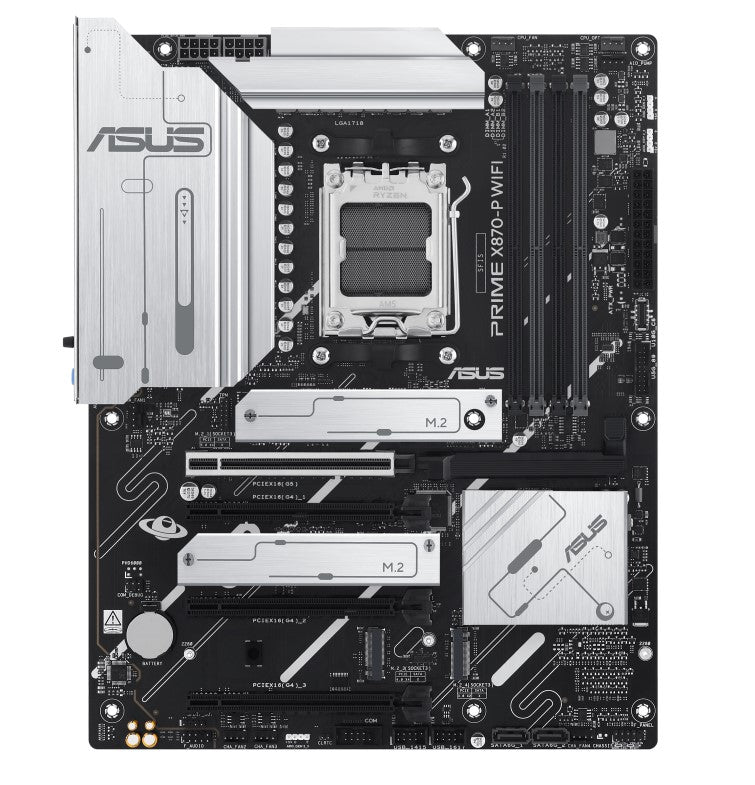 ASUS AMD PRIME X870-P WIFI-CSM (AM5) ATX Motherboard 4x DDR5 192GB, 1x PCIe 5.0 x16 slot, 4 x M.2 slots, 2x SATA, Wi-Fi 7, 1 x HDMI