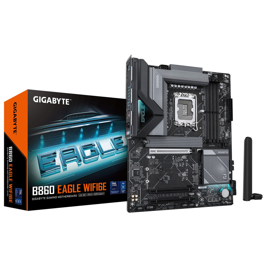 Gigabyte M/B B860 EAGLE WIFI6E 1.0,  Intel ® B860, 4 x DDR5 up to 256 GB, 1x HDMI, 3 x PCI Express x16, 3 x M.2, 4 x SATA, 3 x USB 3.2