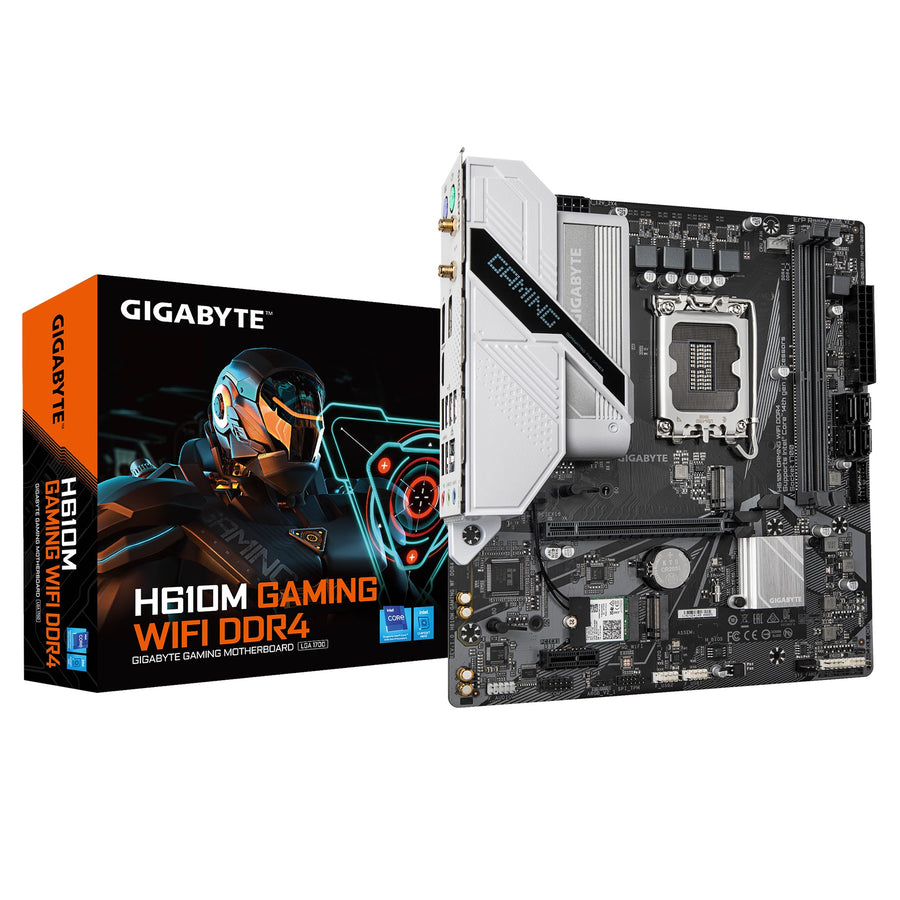 Gigabyte H610M GAMING WF DDR4, Intel® H610, 2 x DDR4 up to 64 GB, 1 x HDMI , 1 x PCI Express x16, 1 x PCI Express x1, 2 x M.2, 4 x SATA, 4 x USB 3.2