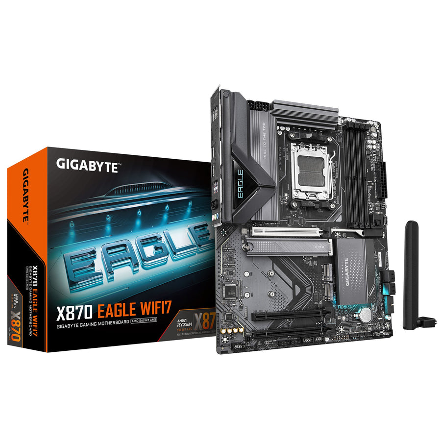 Gigabyte X870 EAGLE WIFI7 AMD AM5 ATX Motherboard 4x DDR5~256GB,3x PCIe x16, 3x M.2, 4x SATA 6, 4x USB 3.2, 4x USB2.0, 2x USB-C