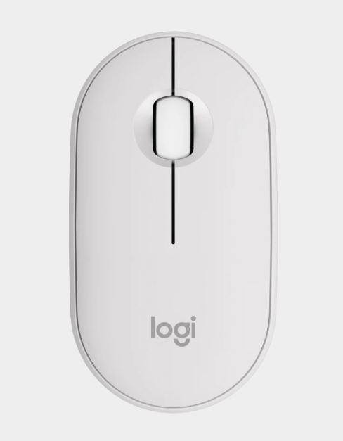 Logitech Pebble M350S Wireless Optical Mouse White  Graphite 1000 dpi  Bluetooth Low Energy