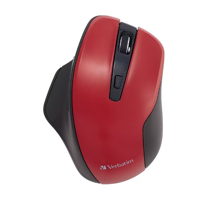 Verbatim Silent Ergonomic Wireless LED Mouse Red