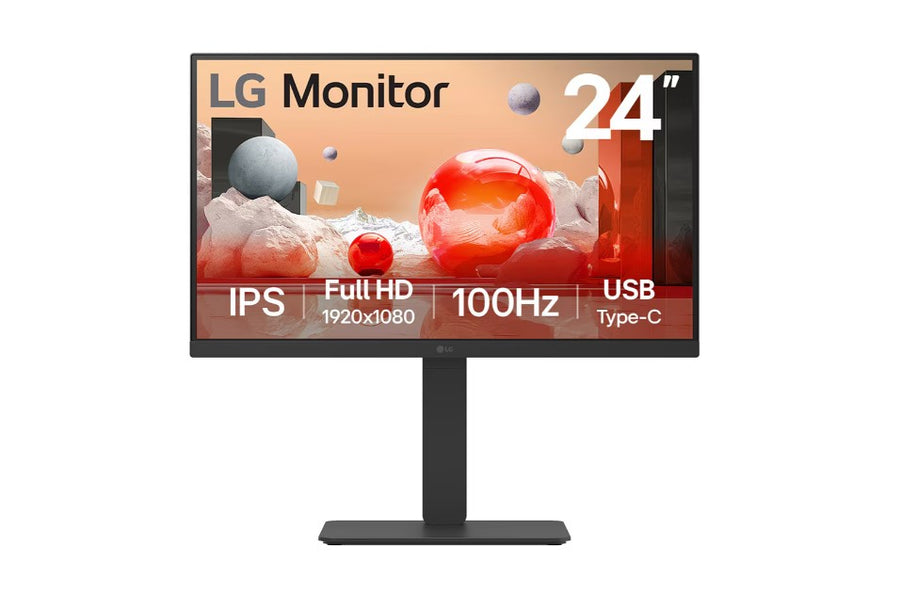 LG 24' FHD IPS Business FHD 1920x1080 16:9, USB-C, Height Adjustment Tilt Swivel Pivot VESA Display Port,  HDMI, Speakers x 2, 3yrs Monitor