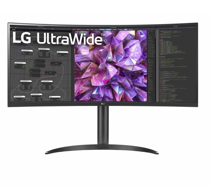 LG 34' IPS QHD 34WQ75C Ultra-Wide QHD Curved 3440x1440 1000R 5ms HDR10 sRGB IPS DP HDMI USB-C 90w PD LAN VESA Tilt Height Range Monitor