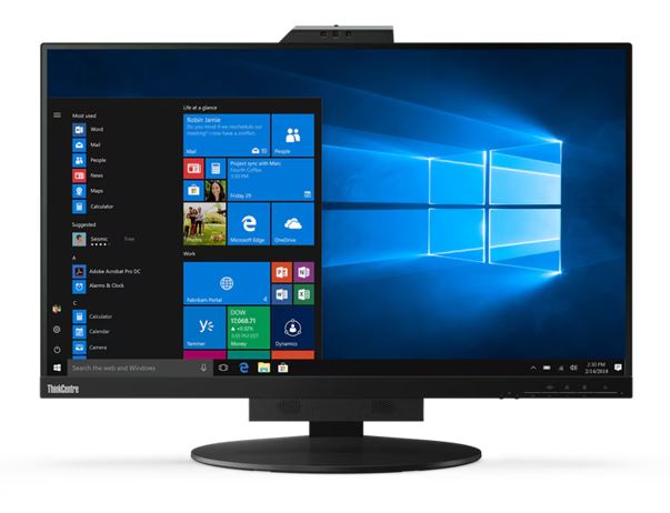 LENOVO ThinkCentre Tiny-in-One 27' 60Hz QHD Monitor 2560x1440 16:9 14ms Height Adjust Tilt Swivel Pivot HDMI DP USB3.1 Webcam Mic VESA Black 3YR