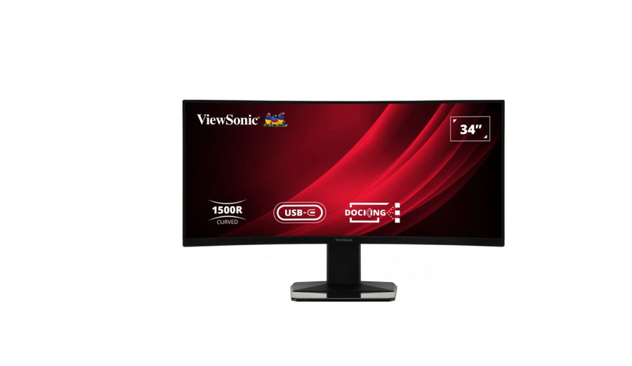 ViewSonic 34' Curved 3440x1440 120hz Business Education USB-C Dock, 65w Charger, RJ45, FreeSync, Spk, VDisplay, HAS, Superclear VA, Monitor