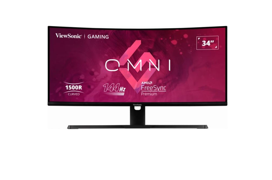 ViewSonic 34' Curved 3440x1440, 180Hz 1ms 1500R, HDR10, Adaptive Sync, 2x HDMI, 2x DP, Speaker, VESA 100, VX3418-2KPC Office Gaming Ultra Wide Monitor