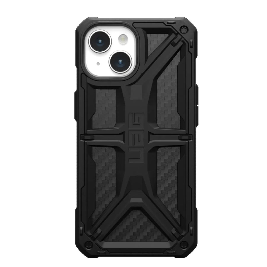 UAG Monarch Apple iPhone 15 (6.1') Rugged Case - Carbon Fiber (114289114242), 20ft. Drop Protection (6M), Tactical Grip, 10 Years Warranty