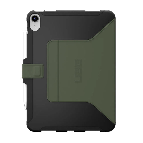 UAG Scout Apple iPad (10.9') 11th (A16) / 10th Gen Folio Rugged Case - Black/Olive (12339I114072), DROP+ Military Standard, Built-in kickstand, 1 Year