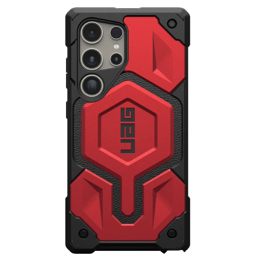 UAG Monarch Pro Magnetic Samsung Galaxy S24 Ultra 5G (6.8') Rugged Case - Crimson (214416119494), 25ft. Drop Protection (7.6M), 10 Years Warranty