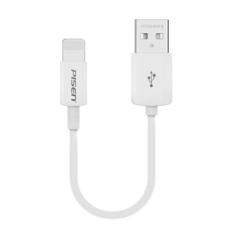 Pisen Mr White Lightning to USB-A Cable (20cm) White - Support Both Fast Charging and Data Cable, Stretch-Resistant, Lightweight, iPhone/iPad/MacBook