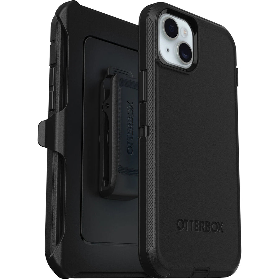 OtterBox Defender Apple iPhone 15 Plus / iPhone 14 Plus (6.7') Case Black - (77-92542), DROP+ 5X Military Standard,Included Holster,7 Years Warranty