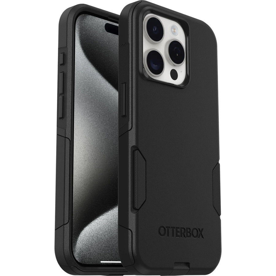 OtterBox Commuter Apple iPhone 15 Pro (6.1') Case Black - (77-92561), DROP+ 3X Military Standard, Dual-Layer, Raised Edges, Non-Slip, 7 Years Warranty