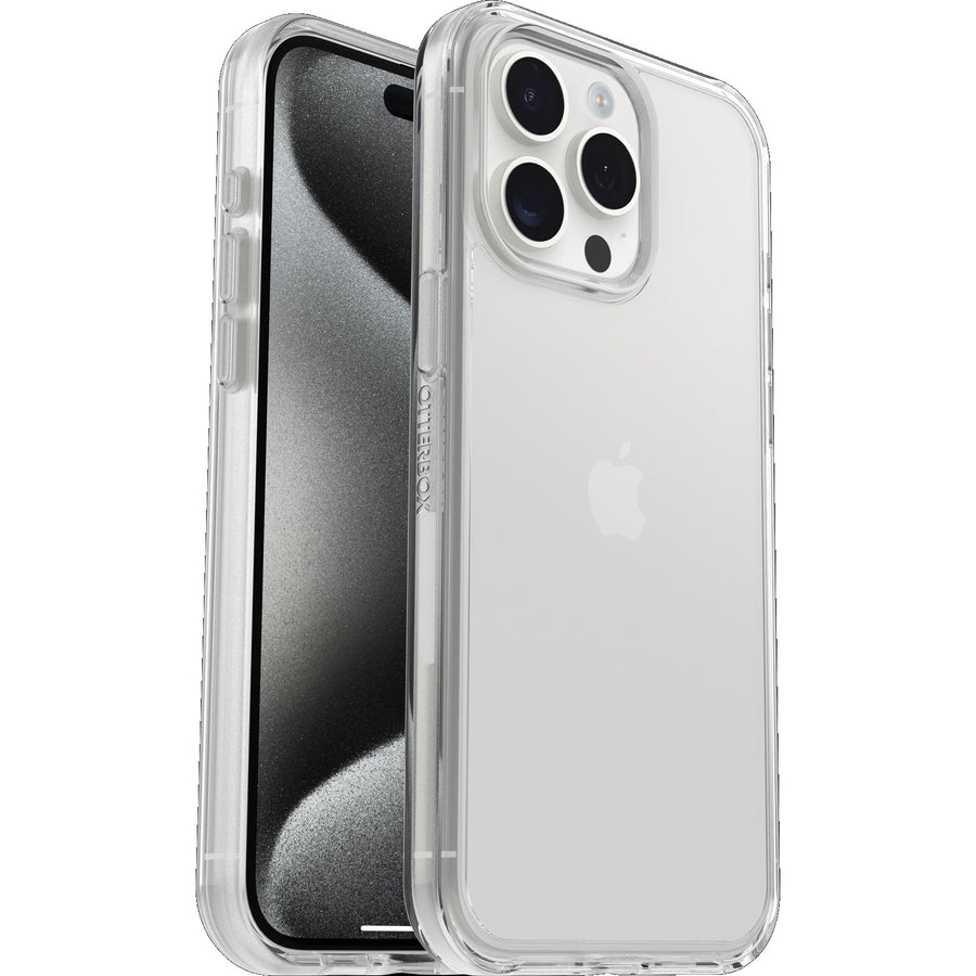 OtterBox Symmetry Clear Apple iPhone 15 Pro Max (6.7') Case Clear - (77-92658), DROP+ 3X Military Standard, Raised Edges, Ultra-Sleek,7 Years Warranty