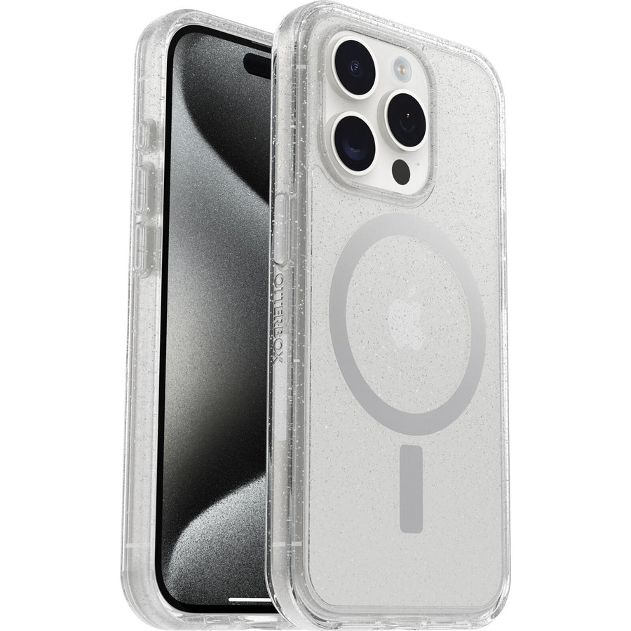 OtterBox Symmetry+ MagSafe Apple iPhone 15 Pro (6.1') Case Stardust (Clear Glitter) - (77-93034),DROP+ 3X Military Standard,7 Years Warranty