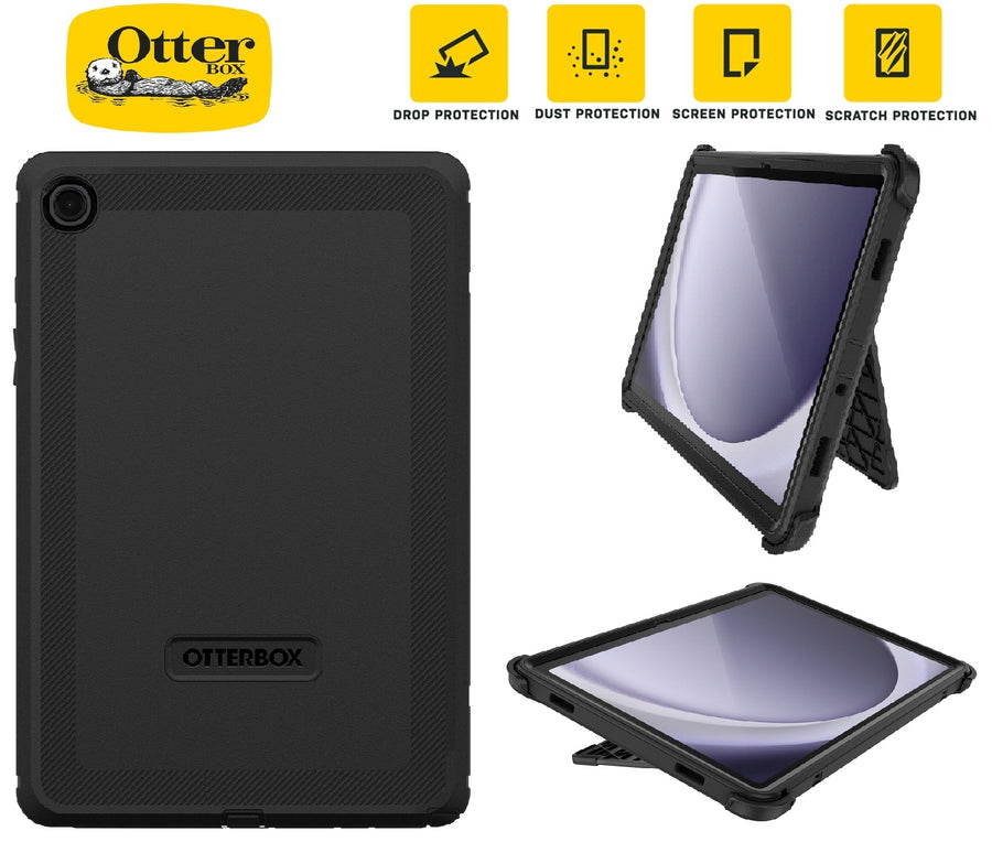 OtterBox Defender Samsung Galaxy Tab A9+ (11') Case -Black(77-95006),DROP+ 2X Military Standard,Multi-Layer,Built-in-Screen Protector,7 Years Warranty