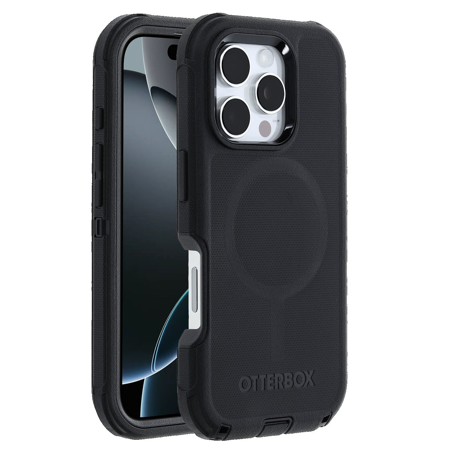 OtterBox Defender MagSafe Apple iPhone 16 Pro (6.3') Case Black - (77-95975), DROP+ 7X Military Standard, Tri-Layer, Port Covers, 7 Years Warranty