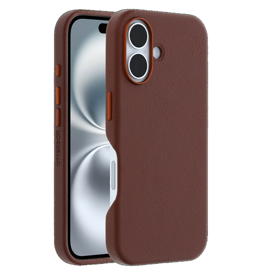 OtterBox Symmetry MagSafe Cactus Leather Apple iPhone 16 Plus (6.7') Case Brown - (77-96289), DROP+ 3X Military Standard, 7 Years Warranty