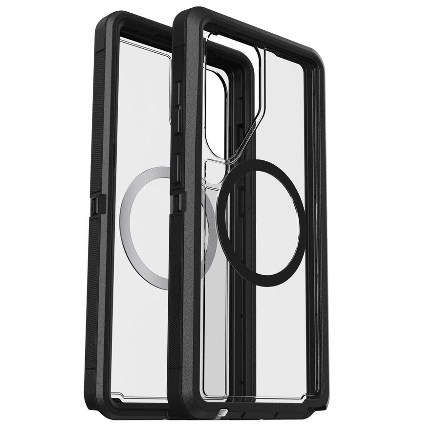 OtterBox Defender XT Clear Magnets Samsung Galaxy S25 5G (6.2') Case Dark Side Clear/Black - (77-97580), DROP+ 7X Military Standard, 7 Years Warranty