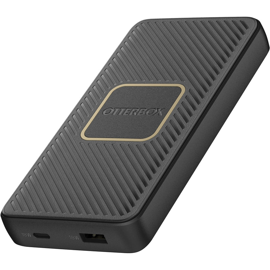 OtterBox Fast Charge Wireless Power Bank 10K mAh - Black (78-80639), Dual Ports (USB-C 18W & USB-A 18W), 10W QI Wireless, Sleek, 2 Years Warranty