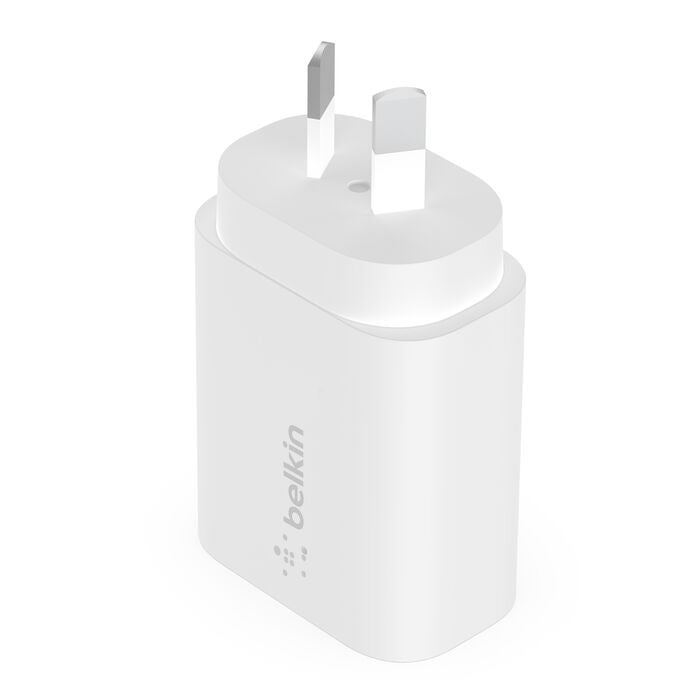 Belkin Boost Charge USB-C PD 3.0 PPS Wall Charger 25W - White (WCA004auWH), Compact and Travel-Ready,A Smarter, Faster Charger, 2 Years Warranty