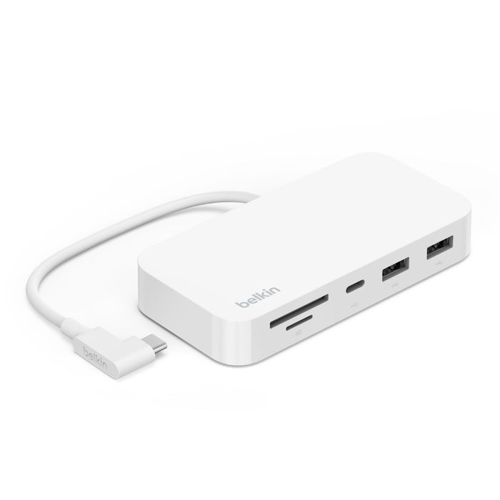 Belkin Connect USB-C® 6-in-1 Multiport Hub with Mount, Thunderbolt 3, 10Gbps, 2x USB-A, USB-C, SD 3.0 & microSD card reader, 2 Years Warranty