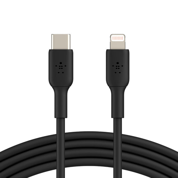 Belkin BoostCharge Lightning to USB-C Cable (1m/3.3ft) - Black (CAA003bt1MBK), 18W Fast Charge, 8,000+ bends tested,480Mbps,USB-C PD, 2 Years Warranty