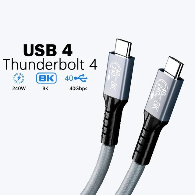 Generic BoostUp Thunderbolt 4 USB-C to USB-C Cable (1M) Black - USB4 - 40Gbps,240W, 8K (60Hz)/4K (144Hz), Fast Charge, Best for Laptop, Tablet, Phone