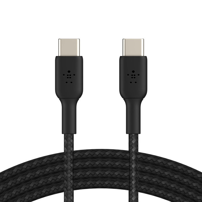 Belkin Boostcharge USB-C to USB-C Braided Cable 0.15M - White (CAB004bt0MWH), 60W, 30K+ bend, Certified by USB-IF to meet all electrical, 2YR