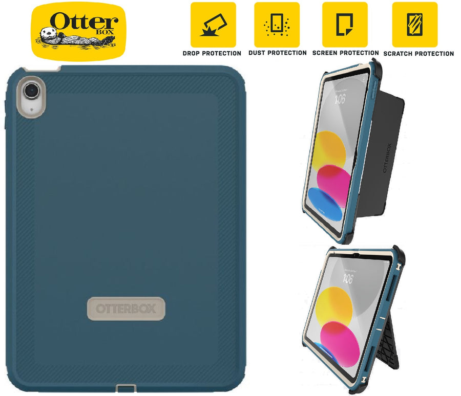 OtterBox Defender Apple iPad (A16) / iPad (10.9') (10th Gen) Case Baj Beach (Blue) - (77-90081),DROP+2X Military Standard, 7 Years Warranty