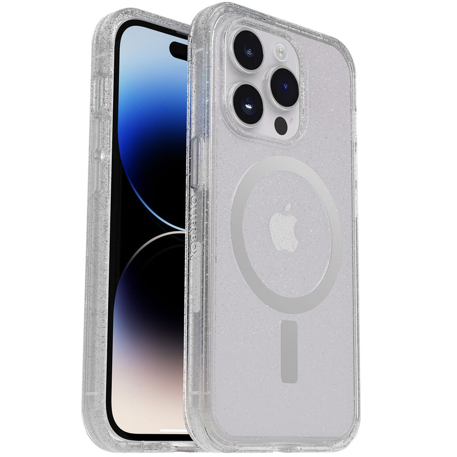 OtterBox Symmetry+ Clear MagSafe Apple iPhone 14 Pro Max Case Stardust (Clear Glitter) -(77-89285),Antimicrobial,DROP+ 3X Military Standard,7 Yrs