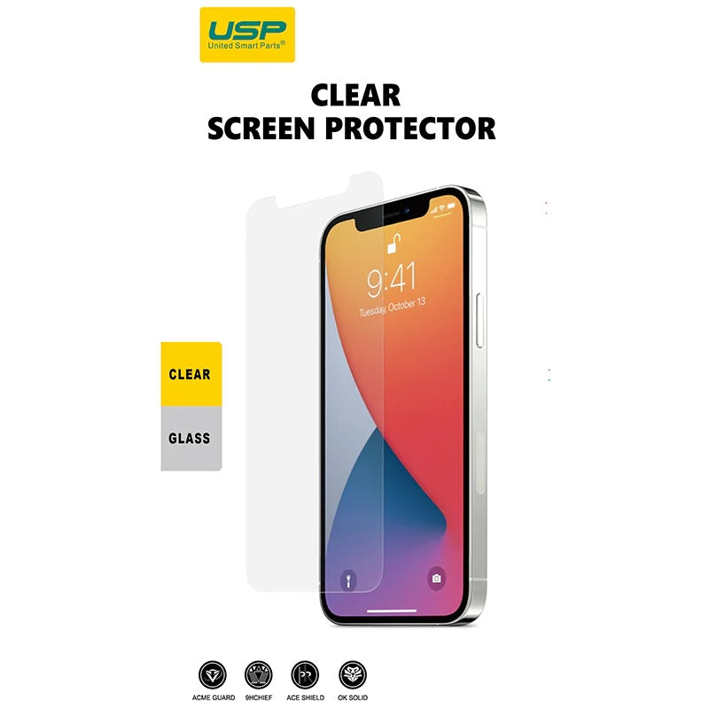 USP Apple iPhone 14 Plus / 13 Pro Max Tempered Glass Screen Protector : Full Coverage, 9H Hardness, Bubble-free, Anti-fingerprint, Anti-Scratch