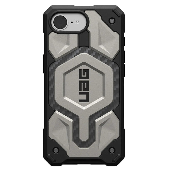UAG Monarch Pro iPhone 16E (6.1') Rugged Case - Titanium (114497113636), 25ft. Drop Protection,5X Military Drop-Test,Built-in Magnet,10 Years Warranty