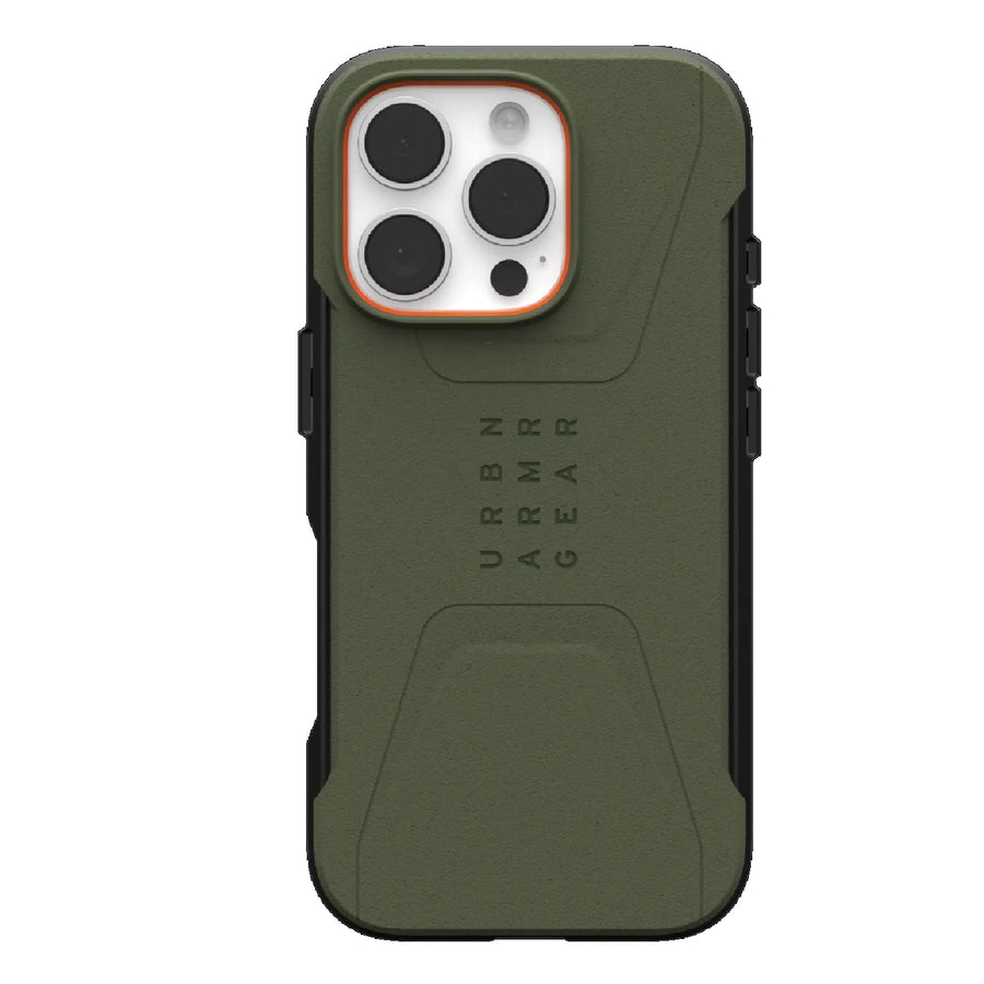 UAG Civilian MagSafe Apple iPhone 16 Pro (6.3') Rugged Case - Olive Drab (114444117272), 20ft. Drop Protection (6M),Tactical Grip, 10 Years Warranty