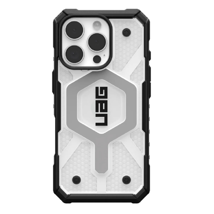 UAG Pathfinder Clear MagSafe Apple iPhone 16 Pro (6.3') Rugged Case - Ice/Silver (114464114343), 18ft Drop Protection (5.4M), 10 Years Warranty