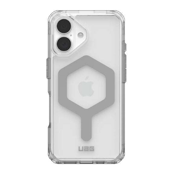 UAG Plyo MagSafe Apple iPhone 16 (6.1') Rugged Case - Ice/Silver (114482114333),16ft. Drop Protection (4.8M), Armored Shell, 10 Years Warranty