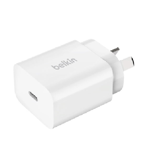 Belkin BoostCharge USB-C® PD 3.0 Wall Charger 20W, White(WCA007AUWH), Safely fast charge an iPhone, iPad, Samsung Galaxy, 2YR