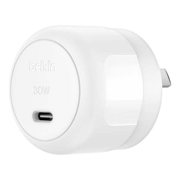 Belkin BoostCharge USB-C PD 3.0 PPS Wall Charger 30W - White(WCA008auWH),Dynamic Power Delivery,Compact,travel-ready design,USB-C PD 3.0 Certified,2YR