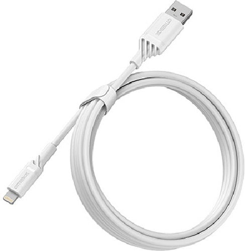 OtterBox Lightning to USB-A (2.0) Cable (2M) - White (78-52629), 3 AMPS (60W), MFi, 3K Bend/Flex, 480Mbps Transfer, Durable, 2 Years Warranty