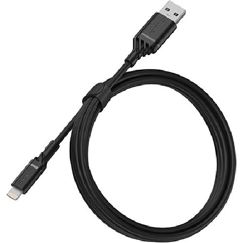 OtterBox Lightning to USB-A (2.0) Cable (1M) - Black (78-52525), 3 AMPS (60W), MFi, 3K Bend/Flex, 480Mbps Transfer, Durable, 2 Years Warranty