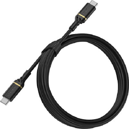 OtterBox USB-C to USB-C (2.0) PD Fast Charge Cable (2M) - Black (78-52670),3 AMPS (60W),Samsung Galaxy,Apple iPhone,iPad,MacBook, 2 Years Warranty