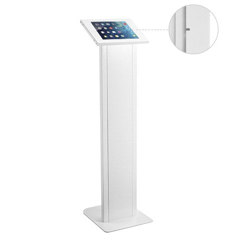 Brateck Anti-theft Freestanding Tablet Kiosk Stand  9.7'/10.2' Ipad, 10.5' Ipad Air/Ipad Pro, 10.1' Sansung Galaxy TAB A (2019)- White (LS)