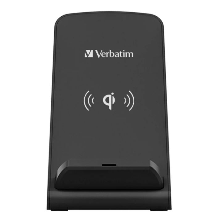 (LS)Verbatim Wireless Charging Stand 10W - Mobile Devices, Android, IOS, Apple, Samsung, Oppo, Nokia, Sony. Black, Qi Charge, OCP, FOD, OTP, OVP