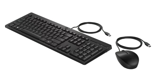 HP 225 USB Wired Keyboard Mouse Combo for Business - Full-Sized USB 3.0 Type-A Comfortable Reliable Ergonomic Plug & Play Over 50% Recycled Material