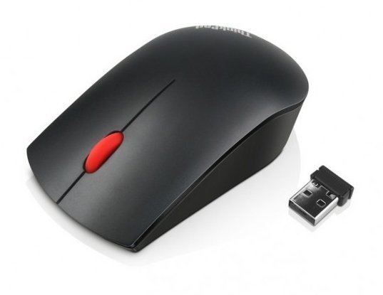 LENOVO Essentials Compact Wireless Mouse - 2.4 GHz Wireless via Nano USB, 1000 DPI, Optical sensor, Supported PC with USB port, 1 Year Warranty